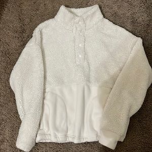 fluffy white jacket!